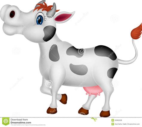 One cow grazing in the field of green grass. Personagem De Banda Desenhada Da Vaca Ilustração do Vetor - Ilustração de ilustração, doméstico ...