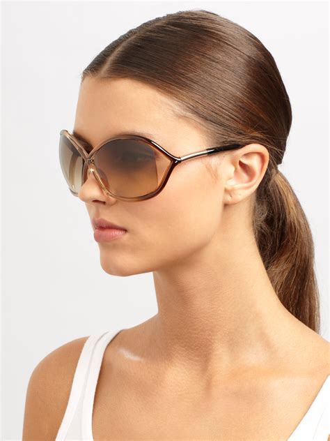 Lyst Tom Ford Whitney 64mm Oversized Oval Sunglasses In Metallic