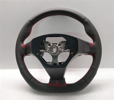 Toyota Celica Mr2 Steering Wheel Flat Bottom Leather Custom Red Stitch