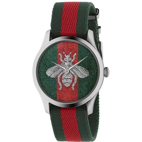 Gucci G Timeless Web Stripe 38mm Watch Bee Motif Watches From