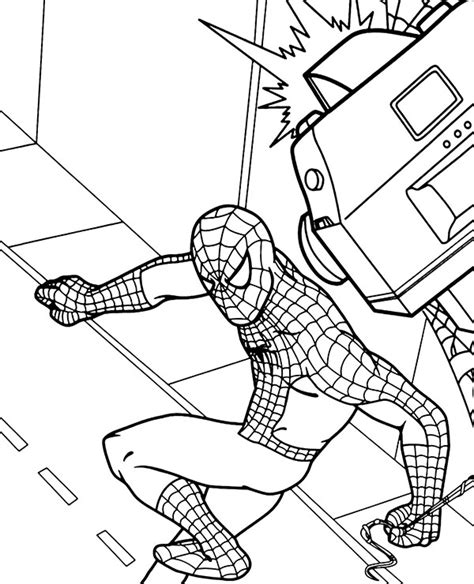 Kolorowanka Ze Spidermanem W Akcji Malowanka Dla Chłopca