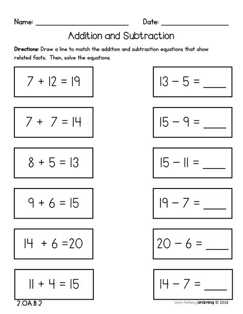 Addition And Subtraction For 2nd Graders
