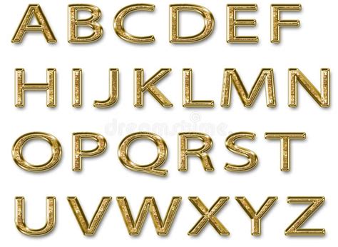 Shiny Gold Alphabet Capital Letters Stock Illustration Illustration