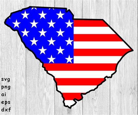 South Carolina State Outline Flag Svg Png Ai Eps Dxf Files