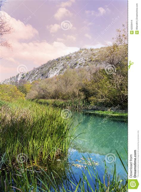 Beautiful Picturesque Autumn Landscape Of River In The Mountain Iskar