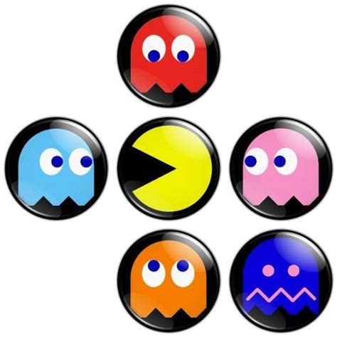 Pac Man Pinback Buttons Buttonninjas Buttons Pinback Pacman Button Crafts