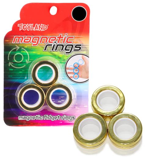 Toyland® Pack Of 3 Professional Magnetic Spinning Ring Toys Novelty Toys Fidget Toys