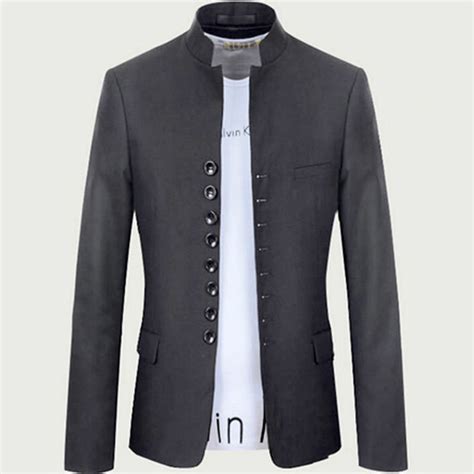 Get Trendy With A Collarless Suit Jacket New Vision Official