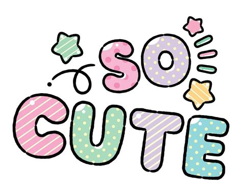 Cute Word So Cute Cartoon Style Vector Illustration 25894568 Vector