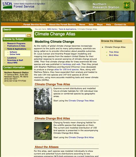 1 The Usfs Climate Change Atlas Webpage Atlas