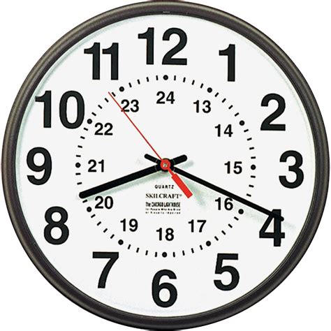 Skilcraft Nsn3428199 1224 Hour Slimline Round Wall Clock 1