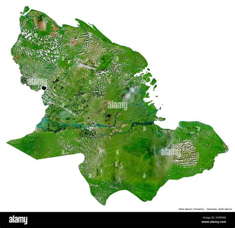Shape Of Delta Amacuro State Of Venezuela With Its Capital Isolated