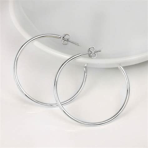 Solid Sterling Silver Hoop Earrings By Hersey Silversmiths
