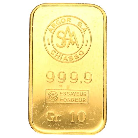 Gold Bar 10 Gram Fine Gold 9999 Argor Sa Chiasso Catawiki