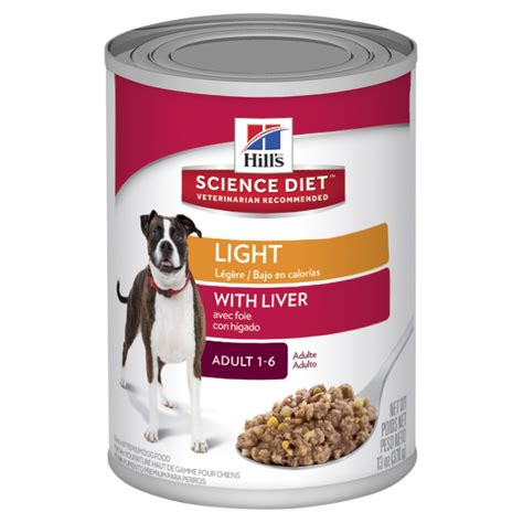 That's why hills dog foods combine. Hills Science Diet Canine Adult Light with Liver Wet Dog Food