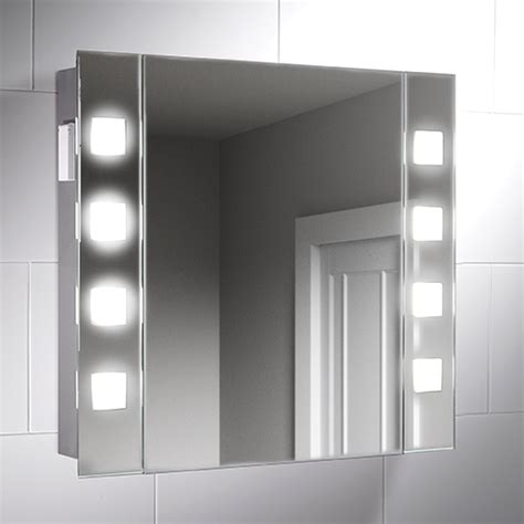 W radius corner stainless steel framed mirror details. Illuminated Bathroom Mirror Cabinet for sale in UK