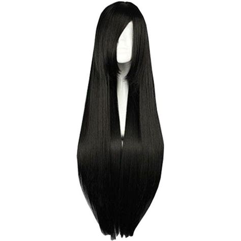 topbill black long straight anime supia yisol cosplay wigs 80cm 3 liked on polyvore featuring