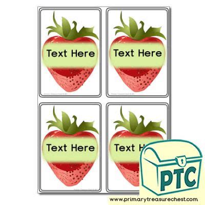 Food Strawberry Themed Registration Name Cards Primary Treasure