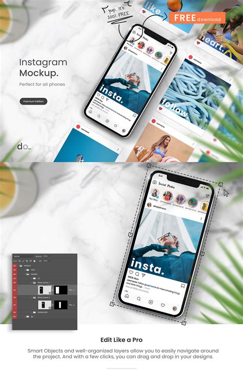 Instagram Phone Mockup Psd Free Design Resources