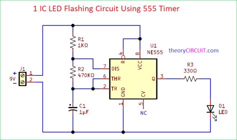 Led Flasher Using 555 Timer