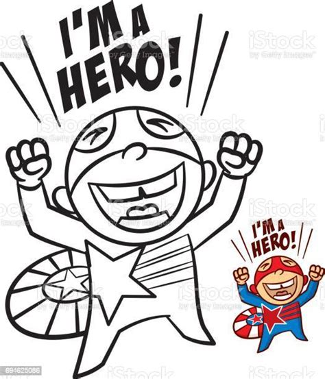 슈퍼 히어로 소년 색칠입니다 흰색 배경에 고립 된 만화 캐릭터 초영웅에 대한 스톡 벡터 아트 및 기타 이미지 초영웅
