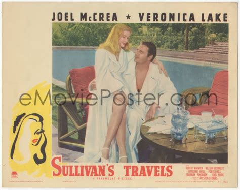 4y0243 Sullivans Travels Lc 1941 Joel Mccrea And Sexy Veronica Lake By Pool