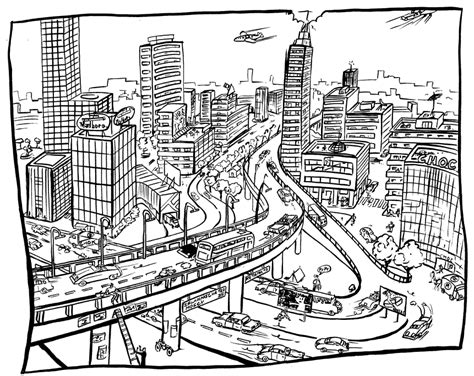 Skyline Coloring Pages Coloring Home