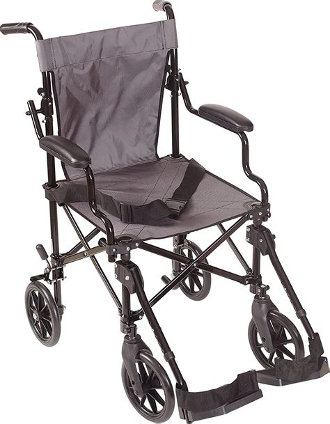 Dmi Lightweight Folding Transport Chair Travel Wheelchair With Carrying