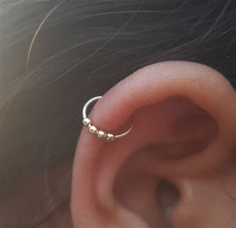 Body Piercing Jewellery 9ct Gold Stone Set Hoop Cartilage Earring Helix
