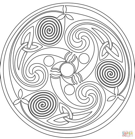 Celtic Spiral Mandala Coloring Page Free Printable Coloring Pages
