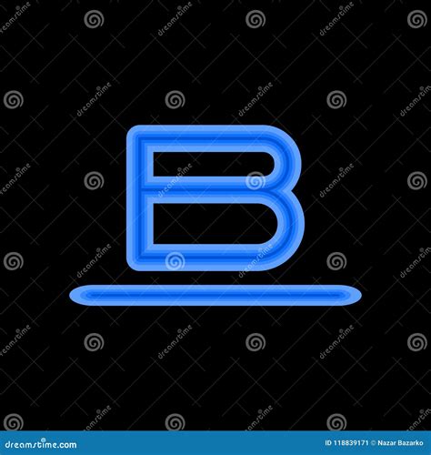 La Lettre B Est Une Couleur Bleue De Différentes Nuances Vecteur