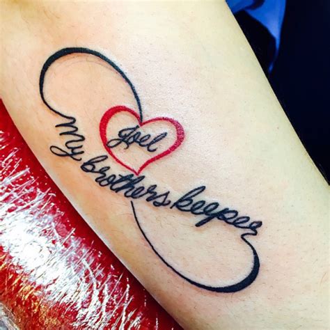 Getting a tattoo with the phrase 'i am my brother's keeper' signifies that you are a trustworthy, and godly human who looks after others when they are in times of need or what does brother tattoo mean? i am my brother's keeper tattoo for females | Brother ...