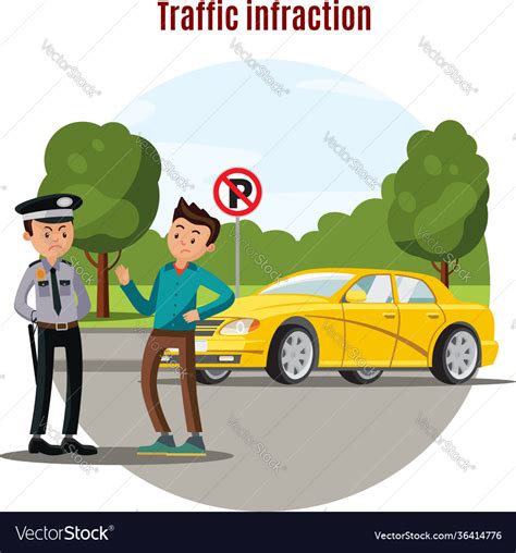 Colorful Traffic Violation Concept Royalty Free Vector Image