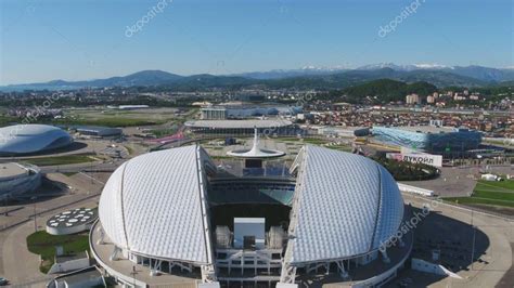 Estadio De Fútbol Aéreo Fischt Sochi Adler Rusia Antorcha Olímpica