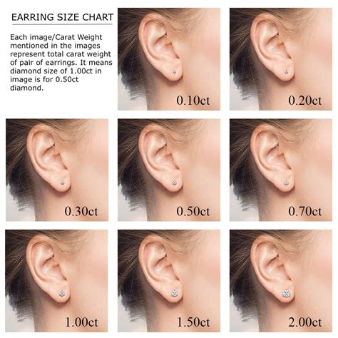 Stud Earring Size Chart Mm