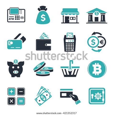 Banking Icons Set Stock Vector Royalty Free 421352317