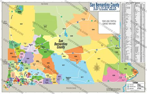 San Bernardino County Zip Code Map Zip Codes Colorized Otto Maps