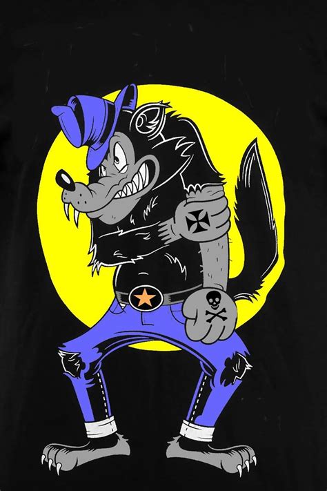 Big Bad Wolf Rockabilly Art Nostalgia Art Classic Cartoon Characters
