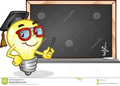 Light Bulb Classroom Cartoon Character Stock Vector Illustration Of
