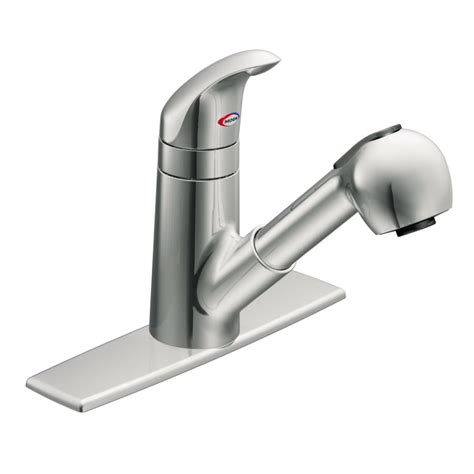 You can find kitchen faucets of different styles, sizes and shapes. Moen Integra Chrome 1-handle Pull-out Deck Mount Kitchen ...