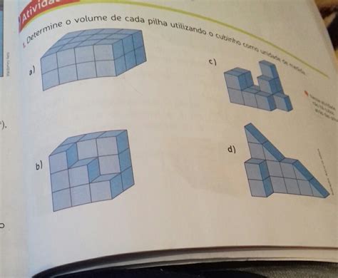 Determine O Volume De Cada Pilha Utilizando O Cubinho Como Unidade De