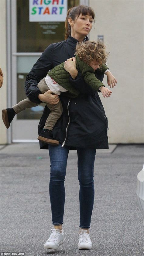 Hands On Jessica Was Seen Scooping The Tot Up Into Her Arms And Carrying Him To The Car As He