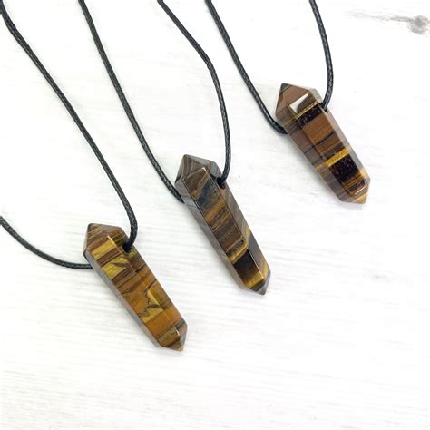 Tigers Eye Crystal Necklace Groomsmen Gift Gift For Men Etsy