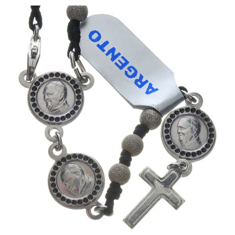 Pope Francis Rosary In 800 Silver Diamond Cut Grains Online Sales On