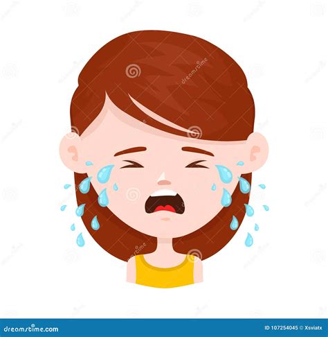 Women Young Girl Crying Vector Flat Stock Vector Illustration Of