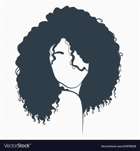 Art Sketch A Beautiful Woman With Curly Hair Vector Image