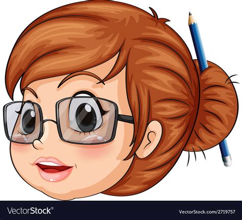 Girl With Glasses Royalty Free Vector Image Vectorstock