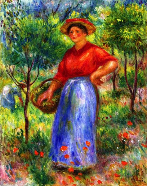 Pierre Auguste Renoir Girl With A Basket Gabrielle In The