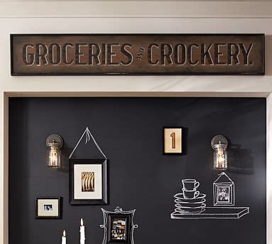 The detailed information for pottery barn credit card sign in is provided. Groceries & Crockery Sign | Wall Art | Pottery Barn