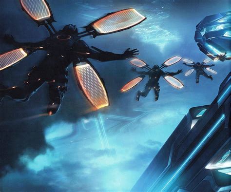 Tron Legacy Concept Art The Black Guard Going To Catch Flynns Disc At